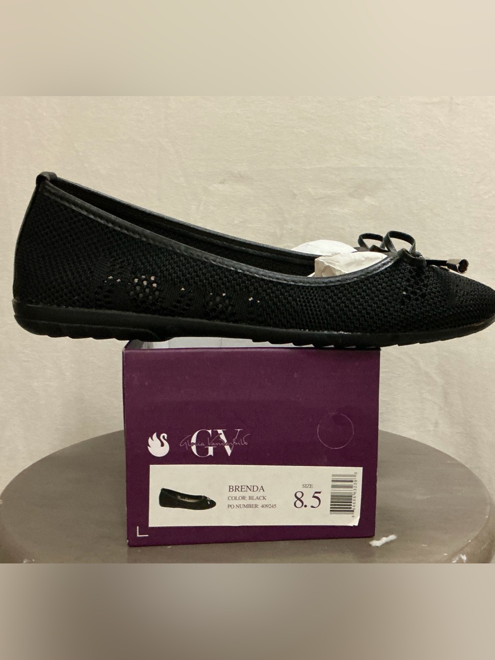 Gloria Vanderbilt Brenda Black Mesh Ballet Flats